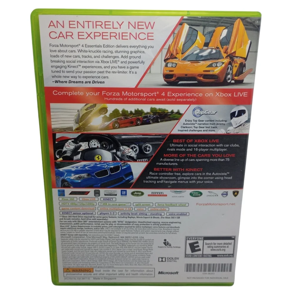 Forza Motorsport 4 Microsoft Xbox 360 Essentials Edition Tested Works CIB